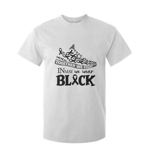 In May We Wear Black T Shirt For Kid Melanoma Support Family Gift TS12 White Print Your Wear