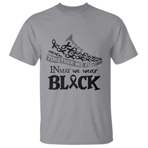In May We Wear Black T Shirt Melanoma Support Family Gift TS12 Sport Gray Print Your Wear