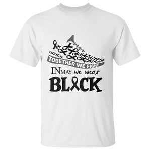 In May We Wear Black T Shirt Melanoma Support Family Gift TS12 White Print Your Wear