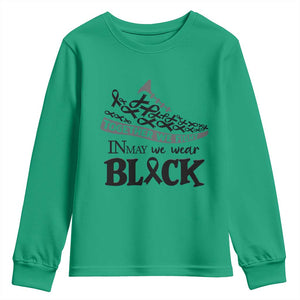 In May We Wear Black Youth Sweatshirt Melanoma Support Family Gift TS12 Irish Green Print Your Wear