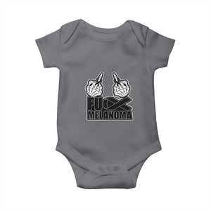 Fuck Melanoma Baby Onesie Skeleton Hand Black Ribbon Awareness TS12 Charcoal Print Your Wear