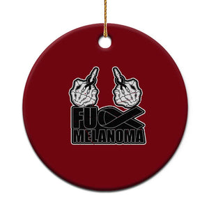 Fuck Melanoma Ceramic Ornament Skeleton Hand Black Ribbon Awareness TS12 1pc Red Print Your Wear