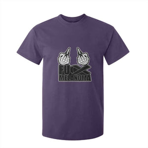Fuck Melanoma T Shirt For Kid Skeleton Hand Black Ribbon Awareness TS12 Purple Print Your Wear