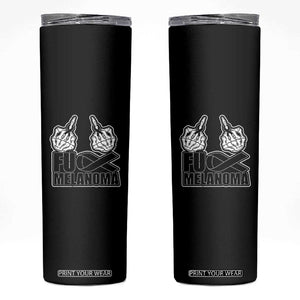 Fuck Melanoma Skinny Tumbler Skeleton Hand Black Ribbon Awareness TS12 Black Print Your Wear