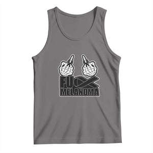 Fuck Melanoma Tank Top Skeleton Hand Black Ribbon Awareness TS12 Deep Heather Print Your Wear