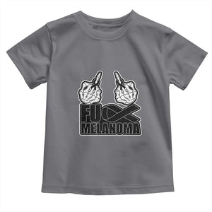 Fuck Melanoma Toddler T Shirt Skeleton Hand Black Ribbon Awareness TS12 Charcoal Print Your Wear