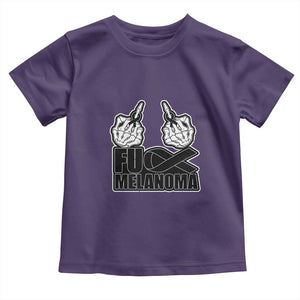 Fuck Melanoma Toddler T Shirt Skeleton Hand Black Ribbon Awareness TS12 Purple Print Your Wear