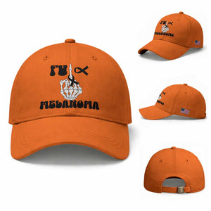 Fuck Melanoma Awareness Baseball Cap Skeleton Hand Ribbon Warrior Gift TS12 Baseball Cap Universal Fit Orange Print Your Wear