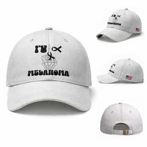 Fuck Melanoma Awareness Baseball Cap Skeleton Hand Ribbon Warrior Gift TS12 Baseball Cap Universal Fit White Print Your Wear