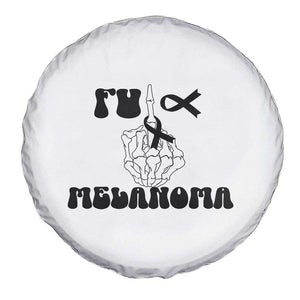 Fuck Melanoma Awareness Spare Tire Cover Skeleton Hand Ribbon Warrior Gift TS12 Print Your Wear