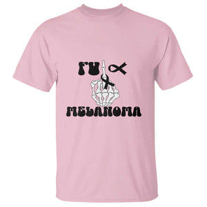 Fuck Melanoma Awareness T Shirt Skeleton Hand Ribbon Warrior Gift TS12 Light Pink Print Your Wear