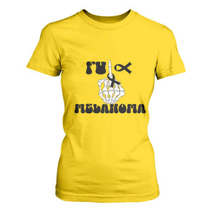Fuck Melanoma Awareness T Shirt For Women Skeleton Hand Ribbon Warrior Gift TS12 Daisy Print Your Wear