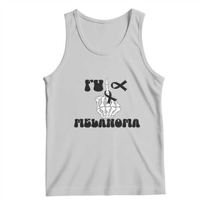 Fuck Melanoma Awareness Tank Top Skeleton Hand Ribbon Warrior Gift TS12 Ash Print Your Wear