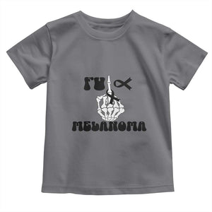 Fuck Melanoma Awareness Toddler T Shirt Skeleton Hand Ribbon Warrior Gift TS12 Charcoal Print Your Wear