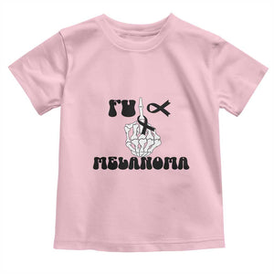 Fuck Melanoma Awareness Toddler T Shirt Skeleton Hand Ribbon Warrior Gift TS12 Light Pink Print Your Wear