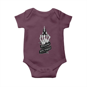 Melanoma Fighter Not Today Baby Onesie Skin Cancer Awareness Gift TS12 Maroon Print Your Wear