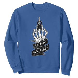 Melanoma Fighter Not Today Sweatshirt Skin Cancer Awareness Gift TS12 Royal Blue Print Your Wear
