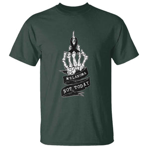 Melanoma Fighter Not Today T Shirt Skin Cancer Awareness Gift TS12 Dark Forest Green Print Your Wear