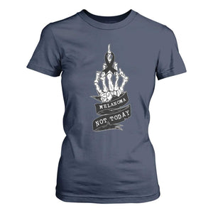 Melanoma Fighter Not Today T Shirt For Women Skin Cancer Awareness Gift TS12 Navy Print Your Wear
