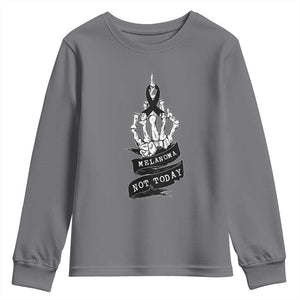Melanoma Fighter Not Today Youth Sweatshirt Skin Cancer Awareness Gift TS12 Charcoal Print Your Wear