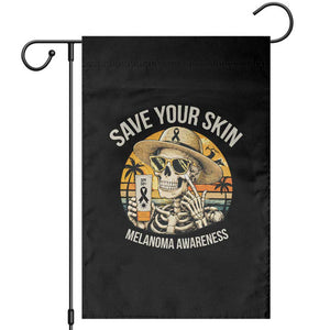 Funny Melanoma Cancer Awareness Graphic Garden Flag Save Your Skin TS12 Black Print Your Wear