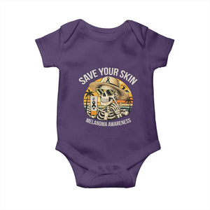 Funny Melanoma Cancer Awareness Graphic Baby Onesie Save Your Skin TS12 Purple Print Your Wear