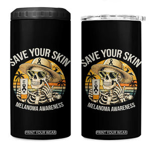 Funny Melanoma Cancer Awareness Graphic 4 in 1 Can Cooler Tumbler Save Your Skin TS12 One Size: 16 oz Black Print Your Wear