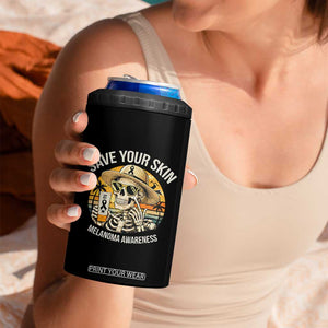 Funny Melanoma Cancer Awareness Graphic 4 in 1 Can Cooler Tumbler Save Your Skin TS12 Print Your Wear