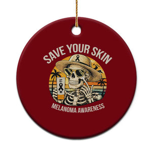 Funny Melanoma Cancer Awareness Graphic Ceramic Ornament Save Your Skin TS12 1pc Red Print Your Wear