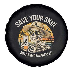 Funny Melanoma Cancer Awareness Graphic Spare Tire Cover Save Your Skin TS12 Print Your Wear