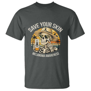 Funny Melanoma Cancer Awareness Graphic T Shirt Save Your Skin TS12 Dark Heather Print Your Wear
