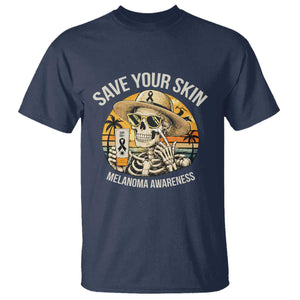 Funny Melanoma Cancer Awareness Graphic T Shirt Save Your Skin TS12 Navy Print Your Wear