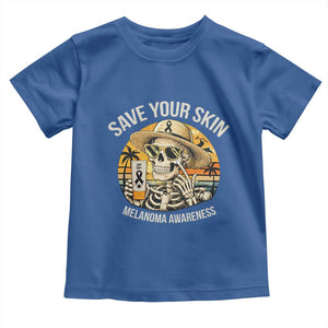 Funny Melanoma Cancer Awareness Graphic Toddler T Shirt Save Your Skin TS12 Royal Blue Print Your Wear