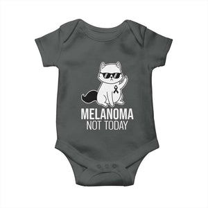 Melanoma Fighter Cat Baby Onesie Not Today Skin Cancer Awareness TS12 Dark Heather Print Your Wear