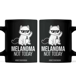 Melanoma Fighter Cat Coffee Mug Not Today Skin Cancer Awareness TS12 Black Print Your Wear