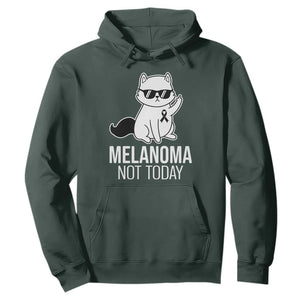 Melanoma Fighter Cat Hoodie Not Today Skin Cancer Awareness TS12 Dark Forest Green Print Your Wear