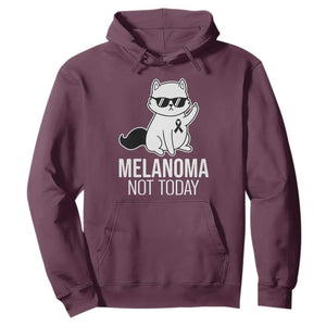 Melanoma Fighter Cat Hoodie Not Today Skin Cancer Awareness TS12 Maroon Print Your Wear