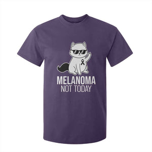 Melanoma Fighter Cat T Shirt For Kid Not Today Skin Cancer Awareness TS12 Purple Print Your Wear
