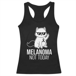 Melanoma Fighter Cat Racerback Tank Top Not Today Skin Cancer Awareness TS12 Black Print Your Wear