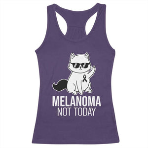 Melanoma Fighter Cat Racerback Tank Top Not Today Skin Cancer Awareness TS12 Purple Print Your Wear
