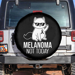 Melanoma Fighter Cat Spare Tire Cover Not Today Skin Cancer Awareness TS12 No hole Black Print Your Wear