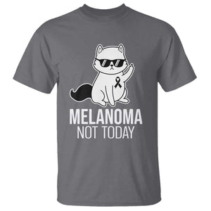 Melanoma Fighter Cat T Shirt Not Today Skin Cancer Awareness TS12 Charcoal Print Your Wear