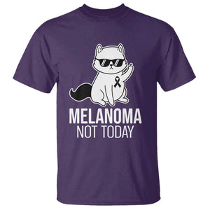 Melanoma Fighter Cat T Shirt Not Today Skin Cancer Awareness TS12 Purple Print Your Wear