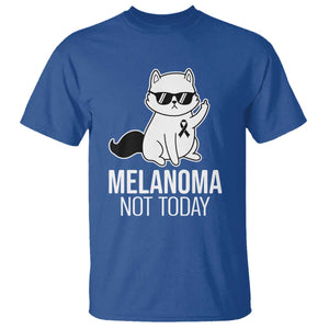 Melanoma Fighter Cat T Shirt Not Today Skin Cancer Awareness TS12 Royal Blue Print Your Wear