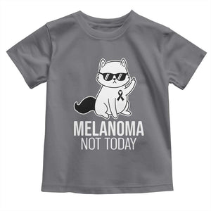 Melanoma Fighter Cat Toddler T Shirt Not Today Skin Cancer Awareness TS12 Charcoal Print Your Wear