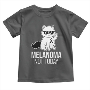 Melanoma Fighter Cat Toddler T Shirt Not Today Skin Cancer Awareness TS12 Dark Heather Print Your Wear