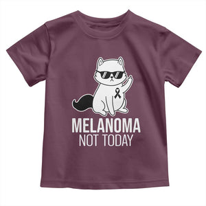 Melanoma Fighter Cat Toddler T Shirt Not Today Skin Cancer Awareness TS12 Maroon Print Your Wear