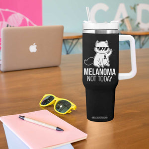 Melanoma Fighter Cat Tumbler With Handle Not Today Skin Cancer Awareness TS12 Print Your Wear