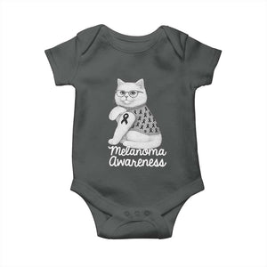 British Shorthair Skin Cancer Awareness Baby Onesie Melanoma Fighter Cat Gift TS12 Dark Heather Print Your Wear