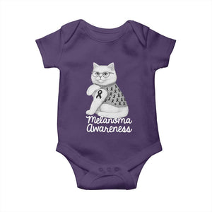 British Shorthair Skin Cancer Awareness Baby Onesie Melanoma Fighter Cat Gift TS12 Purple Print Your Wear